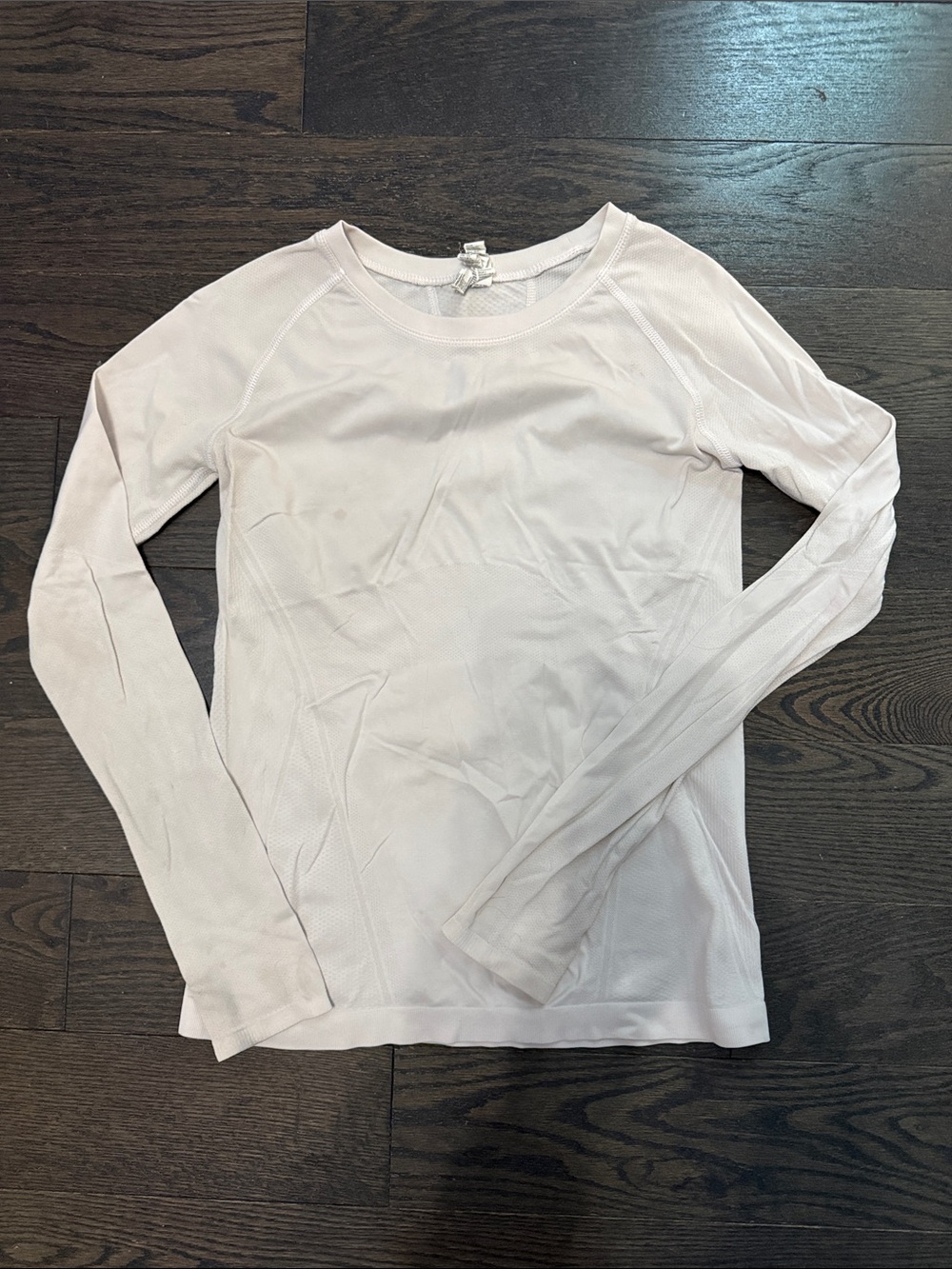 Athleta Light Pink Long-Sleeve Crew Neck Top by